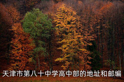 天津市第八十中學高中部的地址和郵編