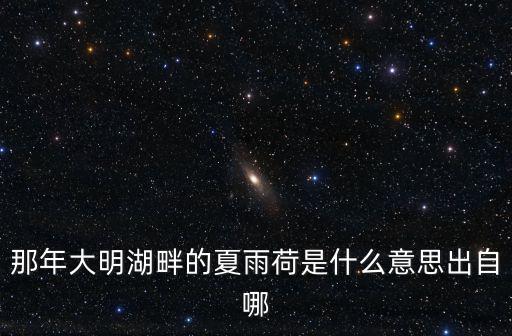 那年大明湖畔的夏雨荷是什么意思出自哪