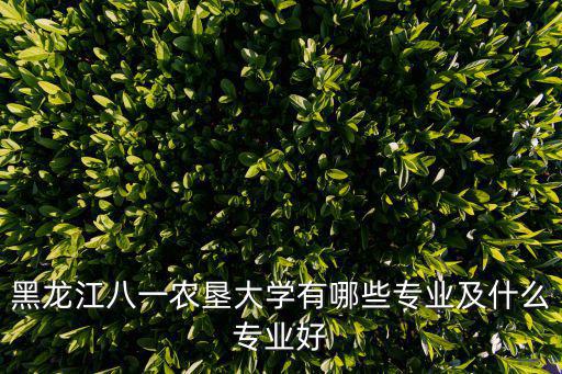 黑龍江八一農(nóng)墾大學(xué)有哪些專業(yè)及什么專業(yè)好
