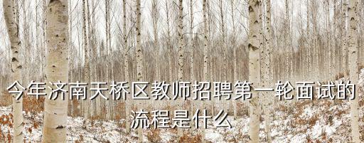 今年濟南天橋區教師招聘第一輪面試的流程是什么