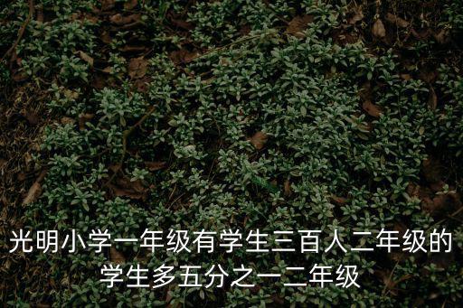 光明小學(xué)一年級(jí)有學(xué)生三百人二年級(jí)的學(xué)生多五分之一二年級(jí)