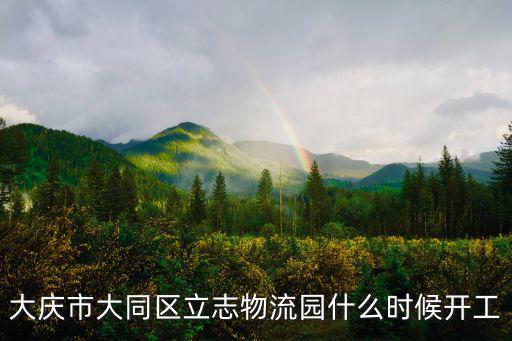 大慶市大同區立志物流園什么時候開工