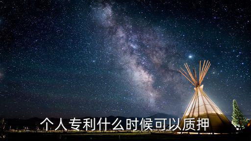 個(gè)人專利什么時(shí)候可以質(zhì)押