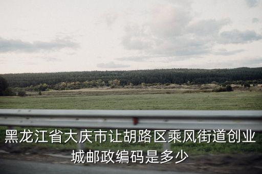 黑龍江省大慶市讓胡路區乘風街道創業城郵政編碼是多少