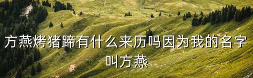 方燕烤豬蹄，方燕烤豬蹄有什么來歷嗎因為我的名字叫方燕
