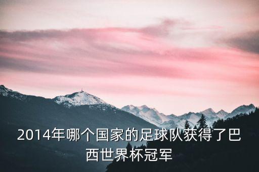 2014年哪個(gè)國(guó)家的足球隊(duì)獲得了巴西世界杯冠軍