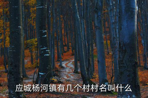 應城楊河鎮有幾個村村名叫什么