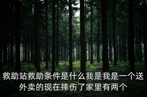 救助站救助條件是什么我是我是一個送外賣的現在摔傷了家里有兩個