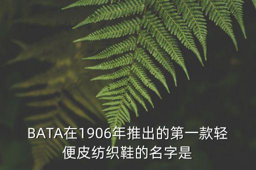 BATA在1906年推出的第一款輕便皮紡織鞋的名字是