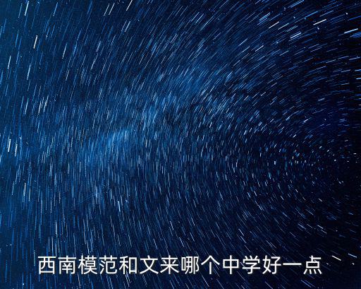 西南模范和文來哪個中學好一點