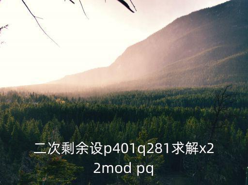 二次剩余設(shè)p401q281求解x22mod pq