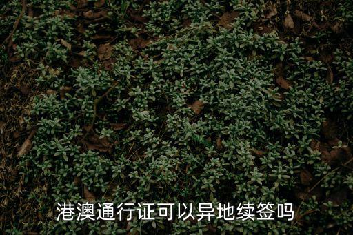 港澳通行證可以異地續簽嗎