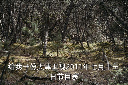 天津衛(wèi)視節(jié)目表，2021天津衛(wèi)視7月15節(jié)目單
