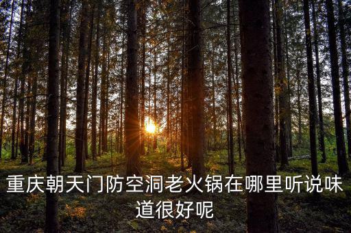 重慶朝天門防空洞老火鍋在哪里聽說味道很好呢
