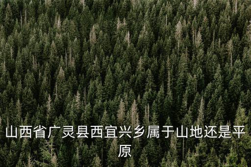 山西省廣靈縣西宜興鄉屬于山地還是平原