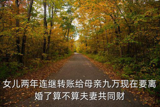 女兒兩年連繼轉賬給母親九萬現(xiàn)在要離婚了算不算夫妻共同財