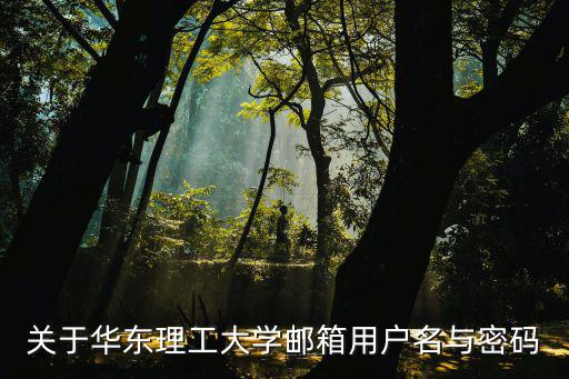 關于華東理工大學郵箱用戶名與密碼
