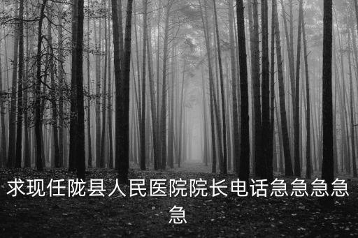 求現(xiàn)任隴縣人民醫(yī)院院長電話急急急急急