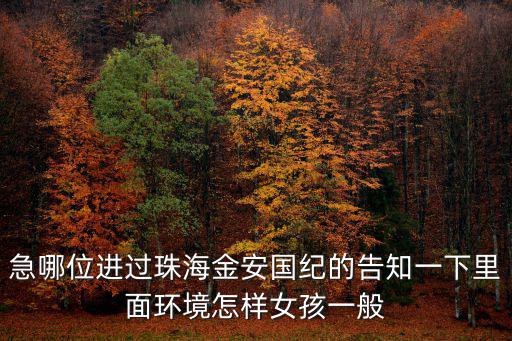 急哪位進過珠海金安國紀的告知一下里面環境怎樣女孩一般