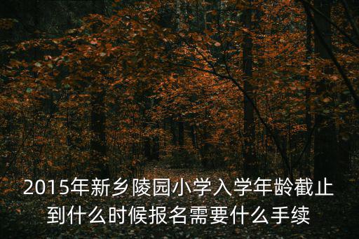 2015年新鄉(xiāng)陵園小學入學年齡截止到什么時候報名需要什么手續(xù)