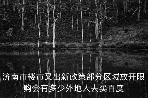 濟(jì)南市樓市又出新政策部分區(qū)域放開(kāi)限購(gòu)會(huì)有多少外地人去買(mǎi)百度