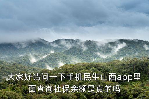 大家好請問一下手機民生山西app里面查詢社保余額是真的嗎