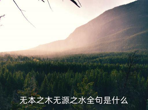 無本之木無源之水全句是什么
