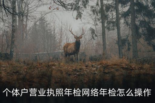 個體戶營業(yè)執(zhí)照年檢網絡年檢怎么操作