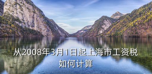 上海工資稅，上海工資怎么收稅