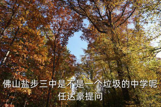 佛山鹽步三中是不是一個(gè)垃圾的中學(xué)呢任達(dá)豪提問(wèn)