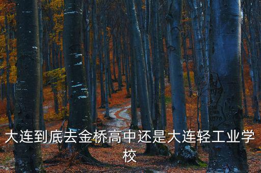 大連到底去金橋高中還是大連輕工業(yè)學(xué)校