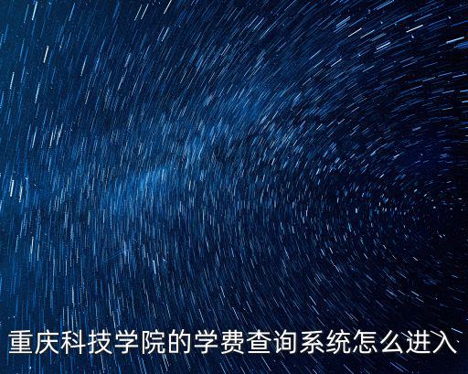 重慶科技學院的學費查詢系統怎么進入