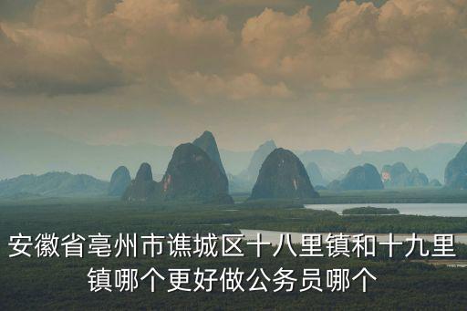 安徽省亳州市譙城區(qū)十八里鎮(zhèn)和十九里鎮(zhèn)哪個(gè)更好做公務(wù)員哪個(gè)