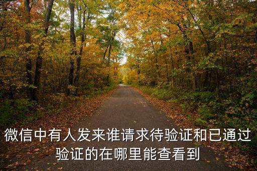 微信中有人發來誰請求待驗證和已通過驗證的在哪里能查看到