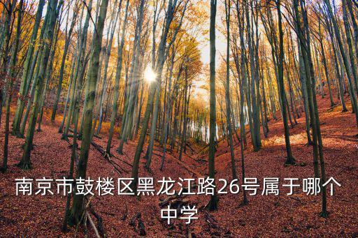 南京市鼓樓區(qū)黑龍江路26號屬于哪個中學