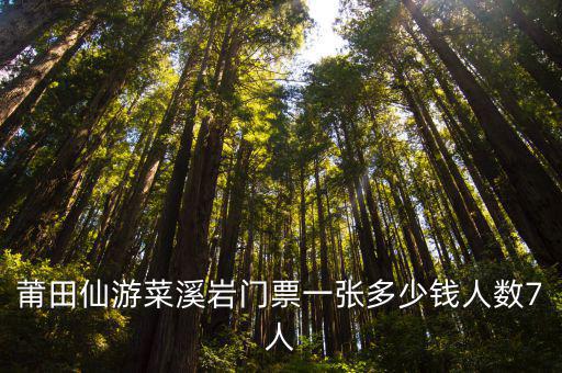 莆田仙游菜溪巖門票一張多少錢人數(shù)7人