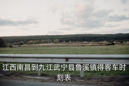 魯溪鎮，從九江到的魯溪鎮汽車票是多少錢