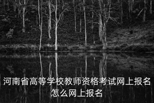 河南省高等學校教師資格考試網上報名怎么網上報名