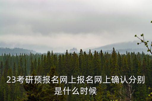 23考研預報名網上報名網上確認分別是什么時候