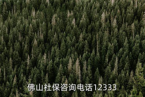 佛山社保咨詢電話12333