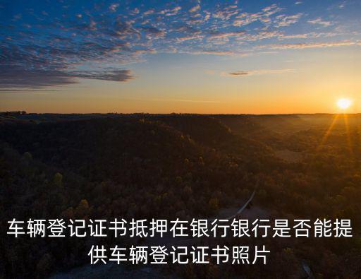 車輛登記證書抵押在銀行銀行是否能提供車輛登記證書照片