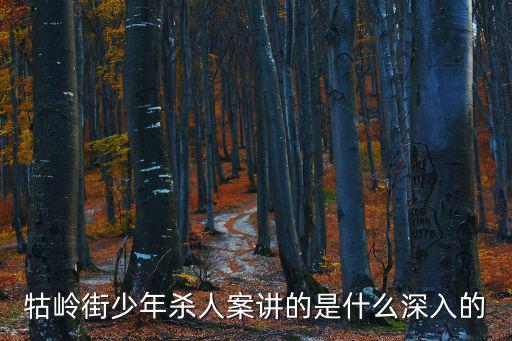 牯嶺街少年殺人案講的是什么深入的