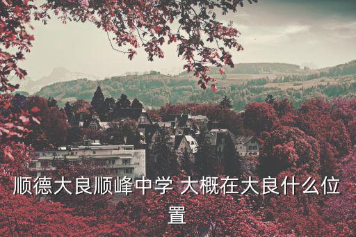 順德大良順峰中學 大概在大良什么位置