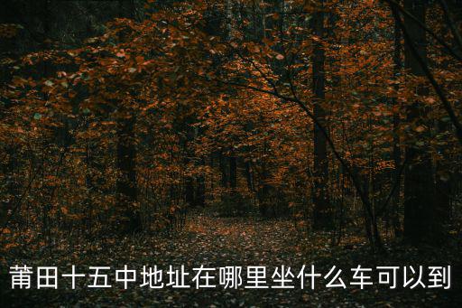 莆田十五中地址在哪里坐什么車可以到
