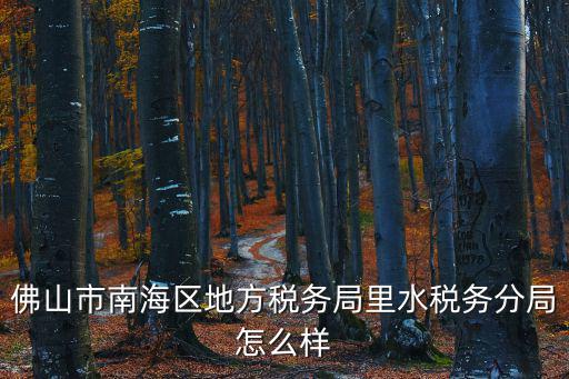 佛山市南海區地方稅務局里水稅務分局怎么樣