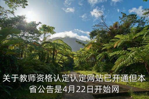關于教師資格認定認定網站已開通但本省公告是4月22日開始網