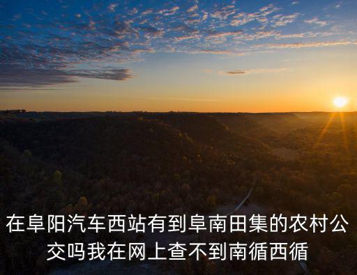 在阜陽汽車西站有到阜南田集的農村公交嗎我在網上查不到南循西循