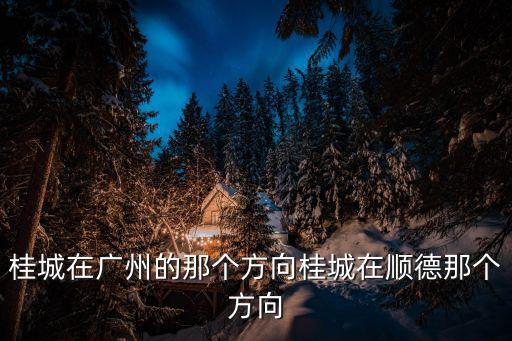 桂城在廣州的那個方向桂城在順德那個方向
