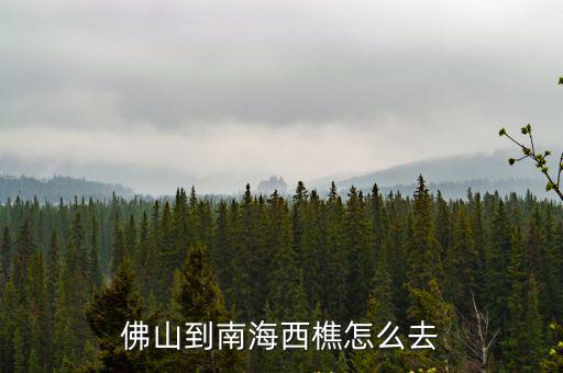佛山到南海西樵怎么去