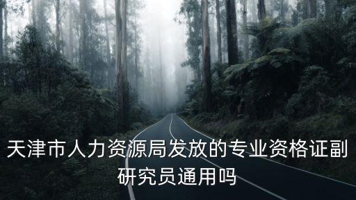 天津市人力資源局發(fā)放的專業(yè)資格證副研究員通用嗎
